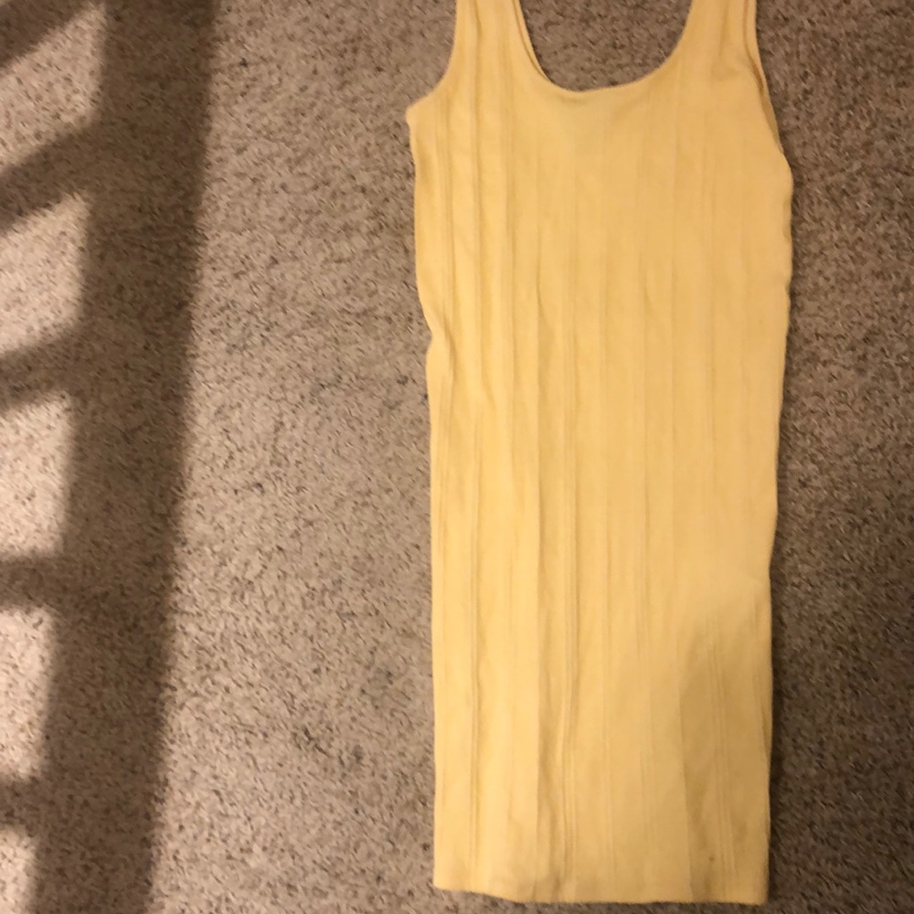 Yellow body con dress